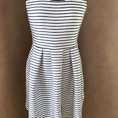 Robe marinière Groggy by JDC T36 – blanc & bleu marine – effet texturé chic